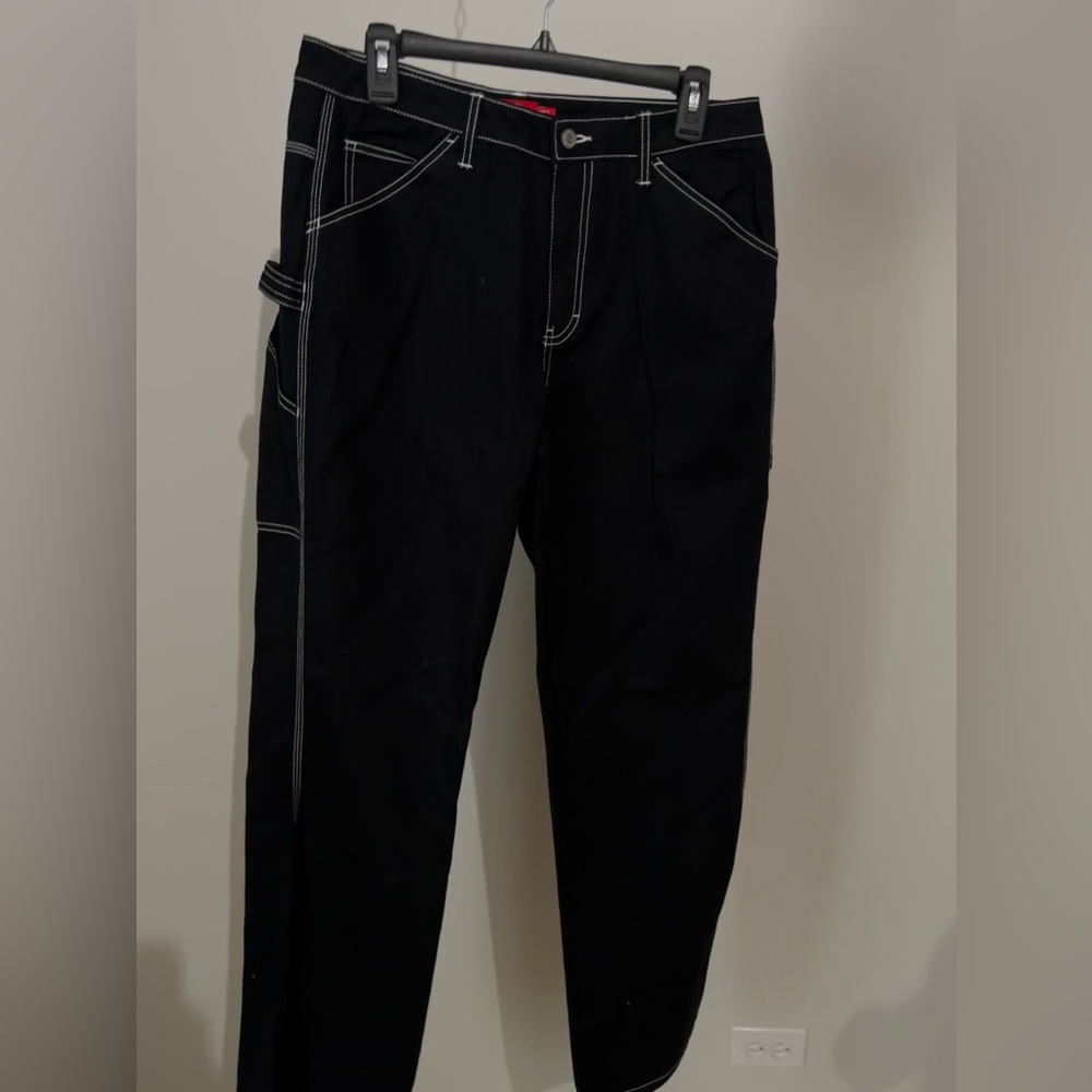 dickie’s black and white straight leg jean size 31